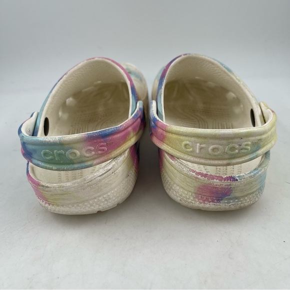 Crocs Unisex Kids Classic Clogs Rainbow Tie Dye Junior Size 3 - (basically a 3Y) - Picture 4 of 11